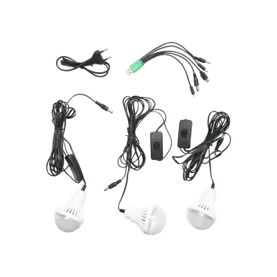 Kit illuminazione portatile a LED con 3 lampadine/proiettore, radio FM, pannello solare e batteria da 6 V, 4,5 Ah per la pesca in campeggio GD-15 - immagine 5