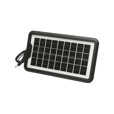 Kit illuminazione portatile a LED con 3 lampadine/proiettore, radio FM, pannello solare e batteria da 6 V, 4,5 Ah per la pesca in campeggio GD-15 - immagine 6
