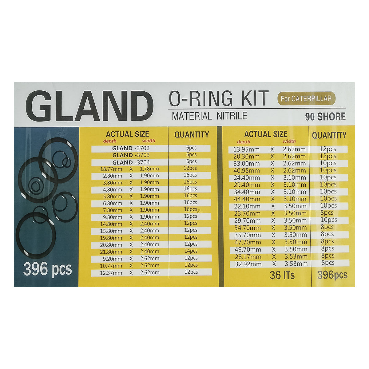Kit O-ring Caterpillar da 396 pezzi - immagine 4