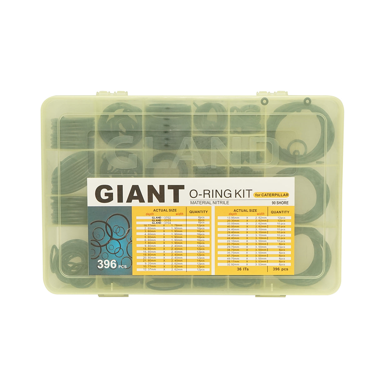 Kit O-ring Caterpillar in NBR 90 Shore 396 pezzi - immagine 3