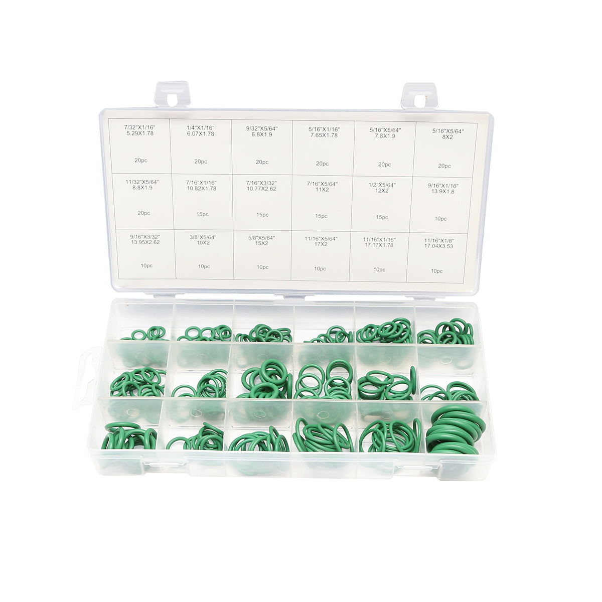 Kit O-ring per climatizzazione da 270 pezzi, colore verde. - immagine 2