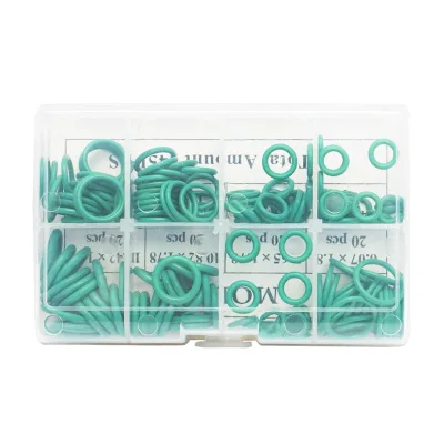 Kit O-ring verde da 145 pezzi per sistema di aria condizionata. - immagine 3