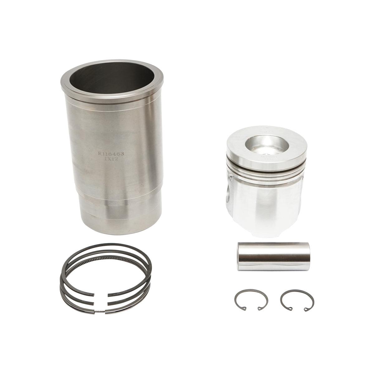 Kit pistone per motore John Deere Perkins codice OEM R78041, AR90550, AR71592, motore Perkins 6 cilindri
