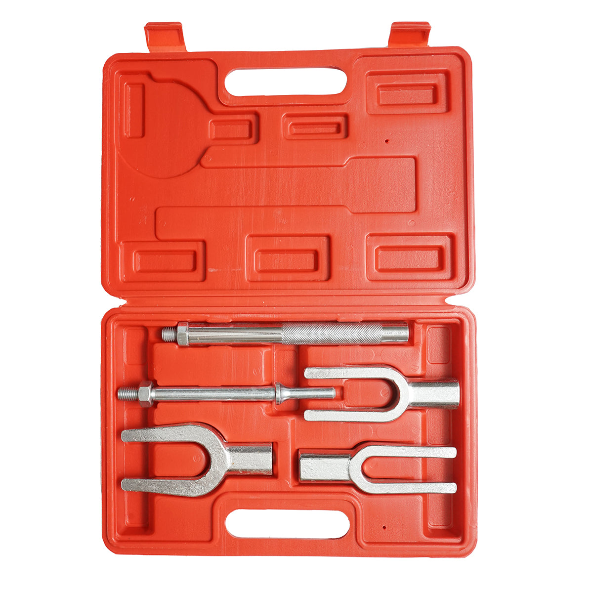 Kit pressa con forcelle di estrazione per perni, giunti sferici, teste tiranti universali 5 pezzi - immagine 2