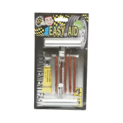 Kit professionale per la riparazione di pneumatici tubeless con vulcanizzazione a freddo, completo di cordoncini e adesivo - immagine 2