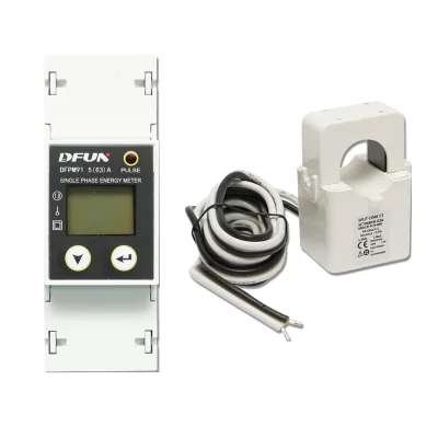 Kit relè di potenza per contatore intelligente DFUN DFPM91, monofase 220 V, 63 A con fusibile digitale, trasformatore Split Core 600 V, 50-60 Hz