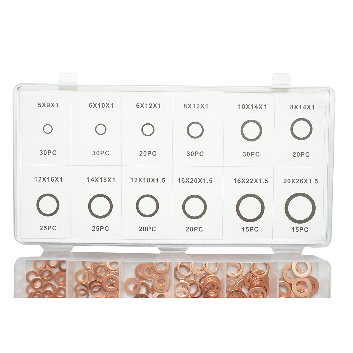 Kit rondelle in rame 5-20mm 280 pezzi - immagine 4