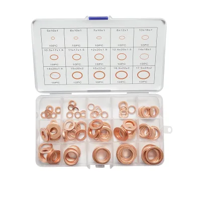 Kit rondelle in rame Ø 5-17,5mm 150 pezzi - immagine 3