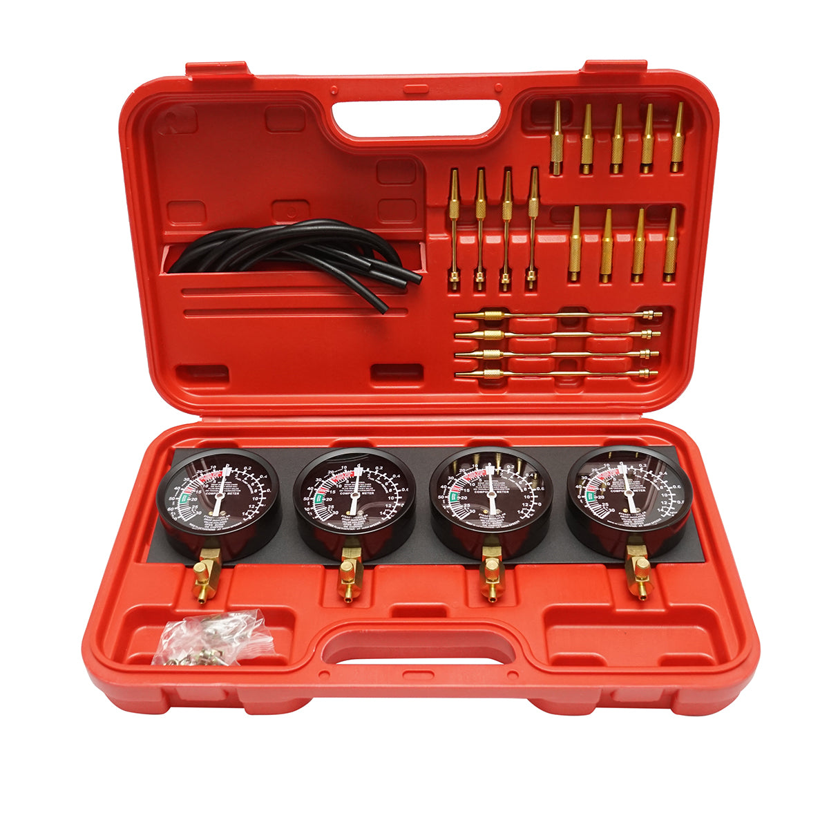 Kit sincronizzazione carburatore e iniezione, 4 manometri con adattatori Breckner Germany