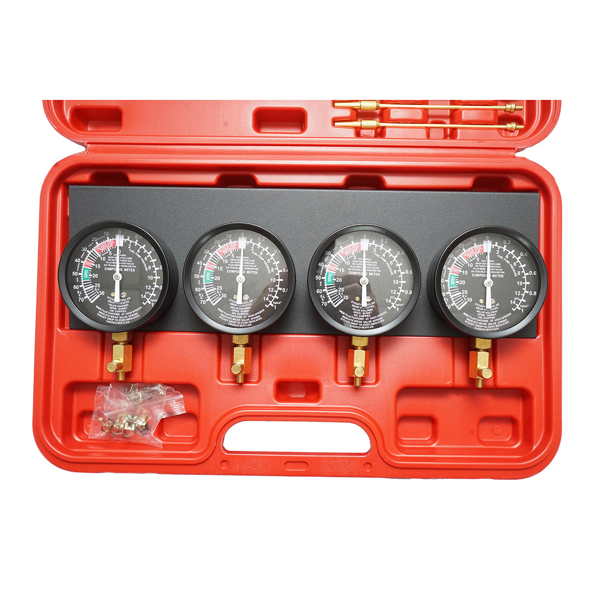 Kit sincronizzazione carburatore e iniezione, 4 manometri con adattatori Breckner Germany - immagine 4
