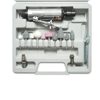 Kit smerigliatrice pneumatica diritta, 25000 giri/min, pressione 6-8 bar, 16 pezzi - immagine 4