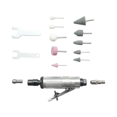 Kit smerigliatrice pneumatica diritta, 25000 giri/min, pressione 6-8 bar, 16 pezzi - immagine 5