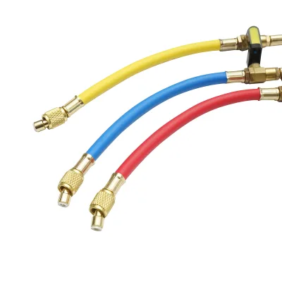 Kit tubo flessibile con rubinetto 90 cm 3 colori per carica freon R-410a - immagine 3