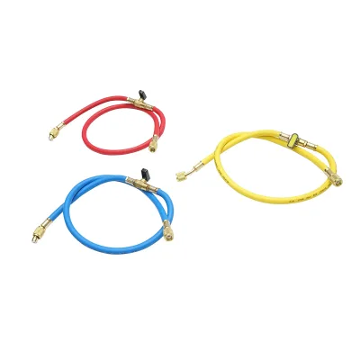 Kit tubo flessibile con rubinetto 90 cm 3 colori per carica freon R-410a - immagine 2