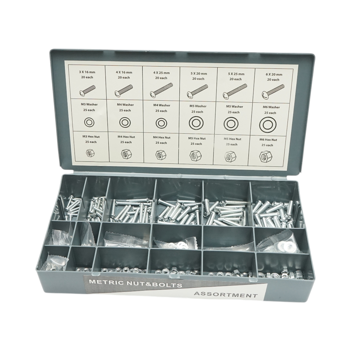 Kit viti per legno, metriche, pollici con dadi e rondelle 1200 pezzi - immagine 5