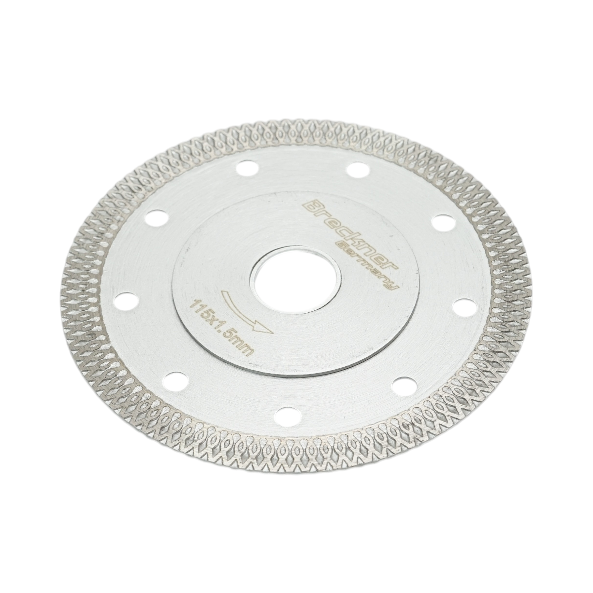 Lama diamantata turbo continua 115x1,5x22,23 mm, taglio a secco/umido per ceramica dura, piastrelle, piastrelle per pavimenti Breckner Germany - immagine 2