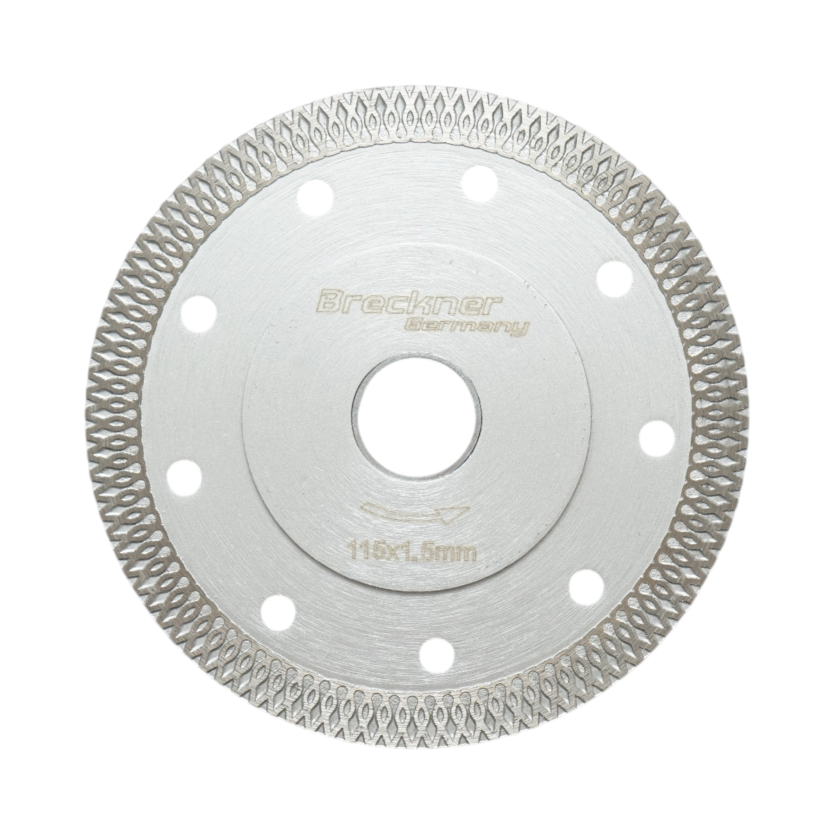 Lama diamantata turbo continua 115x1,5x22,23 mm, taglio a secco/umido per ceramica dura, piastrelle, piastrelle per pavimenti Breckner Germany