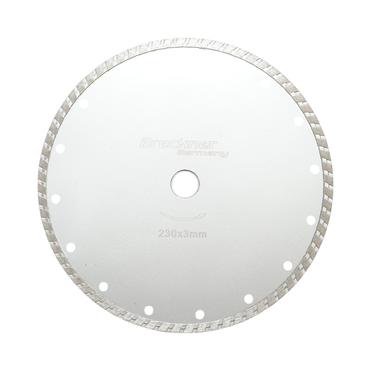 Lama diamantata turbo sinterizzata 230x3x22,23, taglio a secco/umido per pietra, piastrelle, ceramica, marmo Breckner Germany