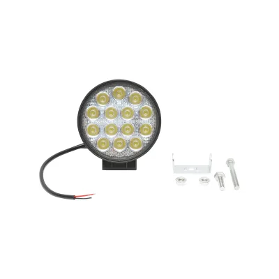 Lampada con 14 LED, 10-30V, 42W, angolo di radiazione 60°, tipo flood, 114x114x61mm, IP67, 6000K, Breckner Germany.