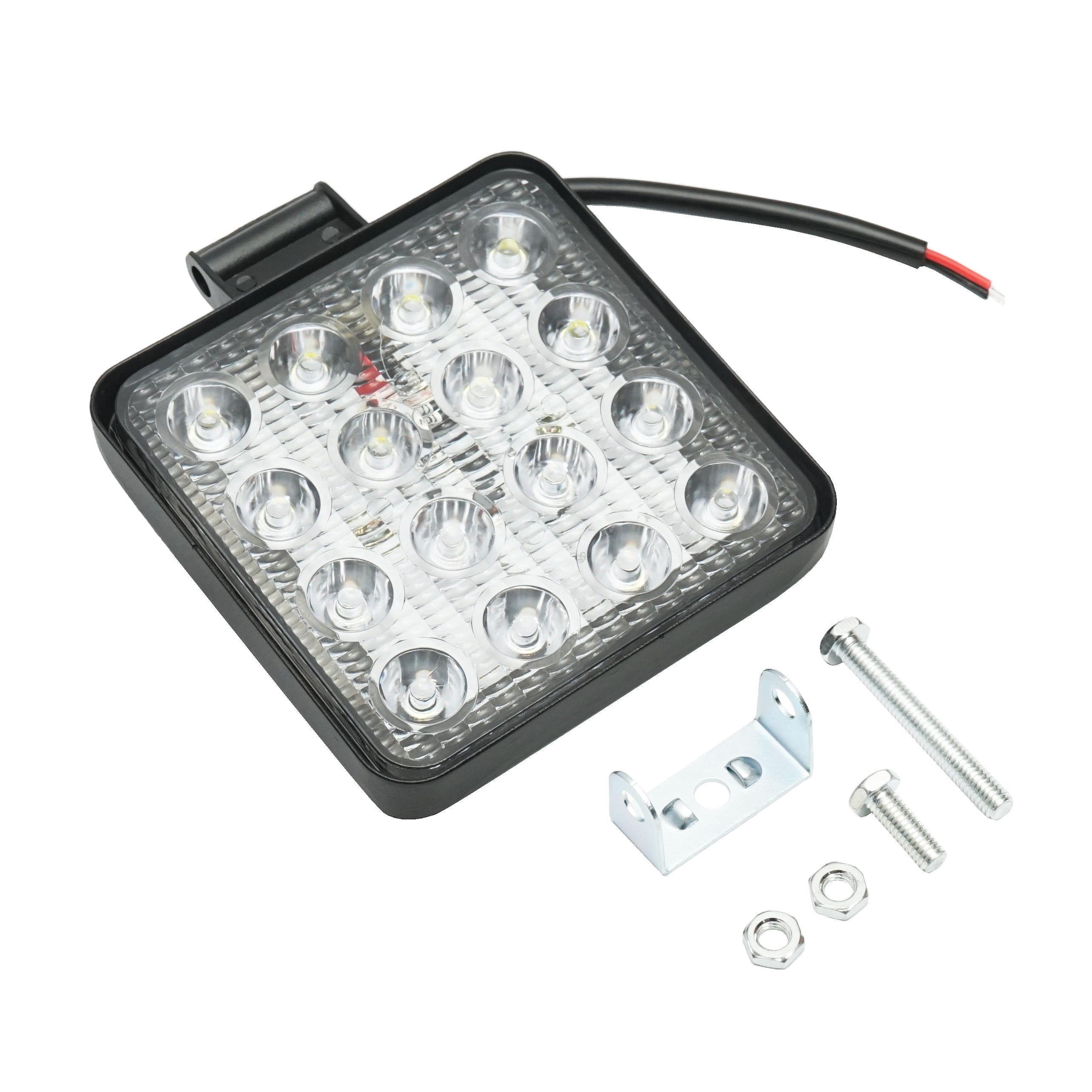 Lampada con 16 LED, 10-30V, 48W, angolo di radiazione 30°, tipo spot, 108x108x57mm - immagine 3