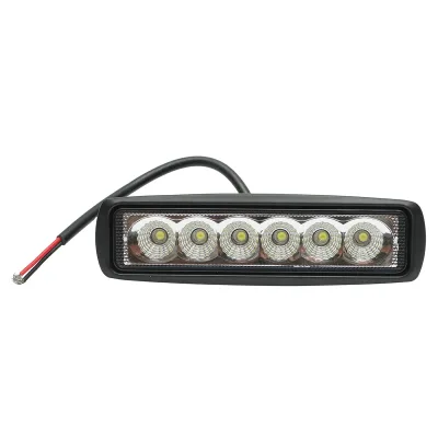 Lampada con 6 LED e lente, 10-60V, 18W, angolo di radiazione 60°, quadrata