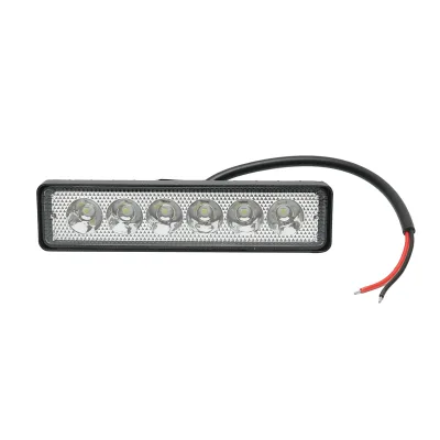 Lampada con 6 LED e lente, 10-60V, 18W, angolo di radiazione 60°, quadrata