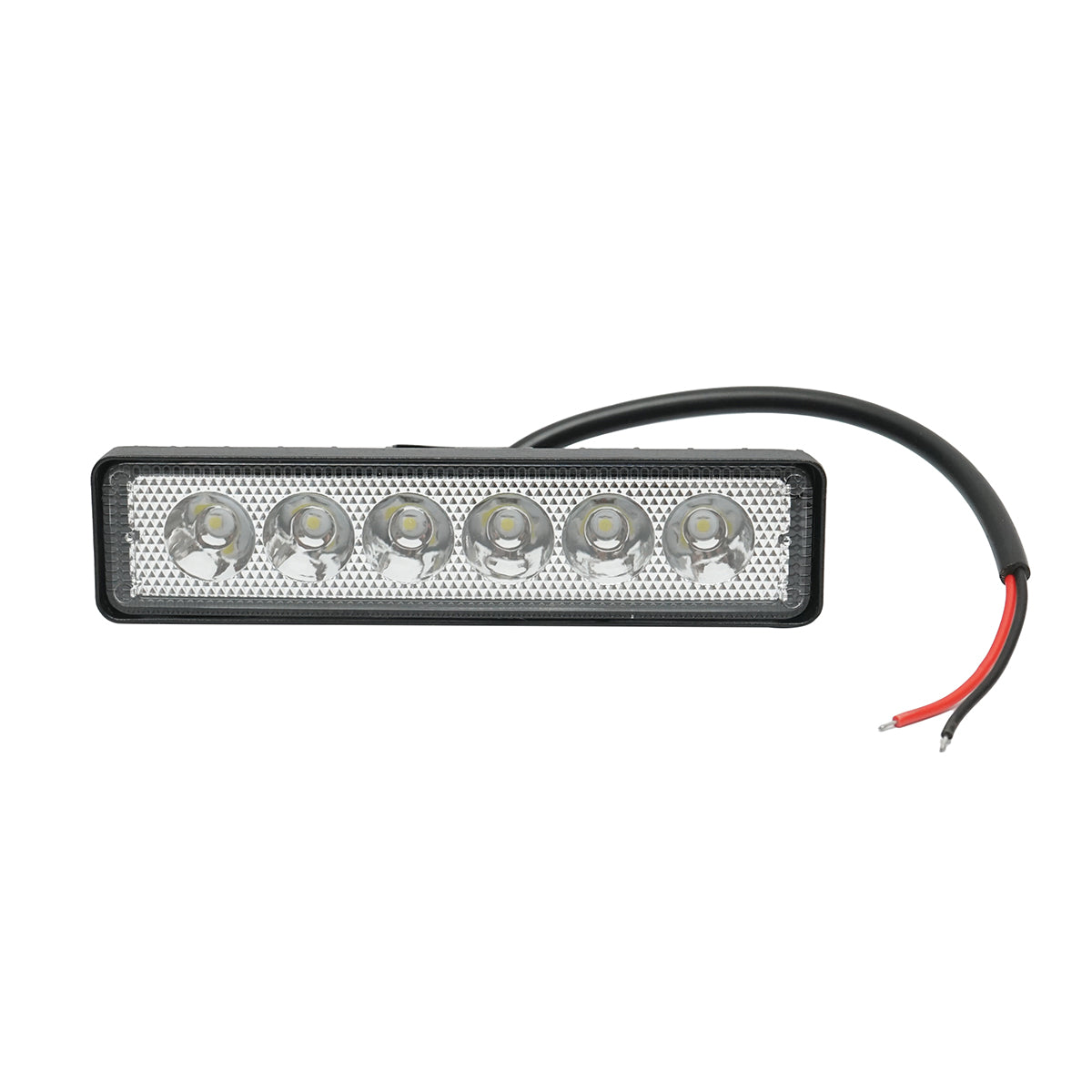Lampada con 6 LED e lente, 10-60V, 18W, angolo di radiazione 60°, quadrata