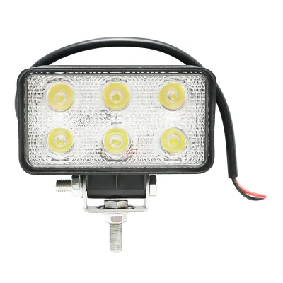 Lampada con 6 LED, 10-60V, 18W, angolo di radiazione 60°, quadrata