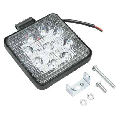 Lampada con 9 LED, 10-60V, 27W, angolo di radiazione 30°, tipo spot, 107x107x49mm, 6000K, IP67. - immagine 3