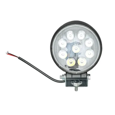 Lampada con 9 LED, 10-60V, 27W, angolo di radiazione 60°, rotonda.