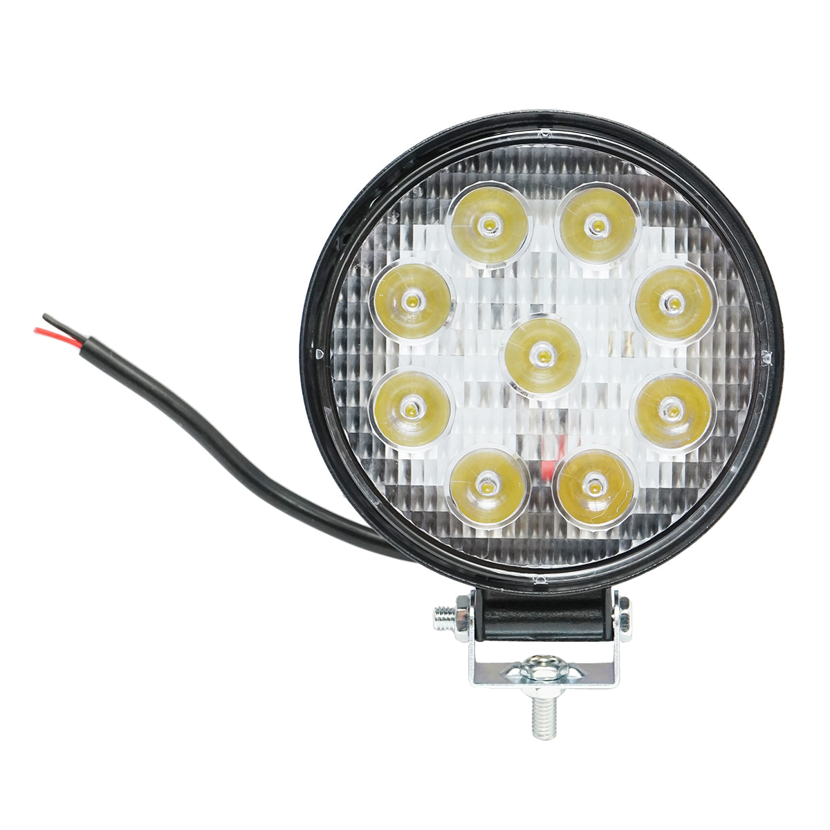 Lampada con 9 LED, 10-60V, 27W, angolo di radiazione 60°, tipo flood, 6000K, 107x107x51mm, IP67.