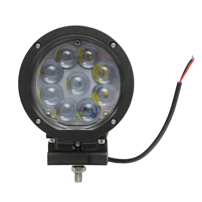 Lampada con 9 LED, 10-60V, 45W, angolo di radiazione 30°, tipo spot, lente 4D, 139x139x74mm, IP67, 6000K, Breckner Germany.