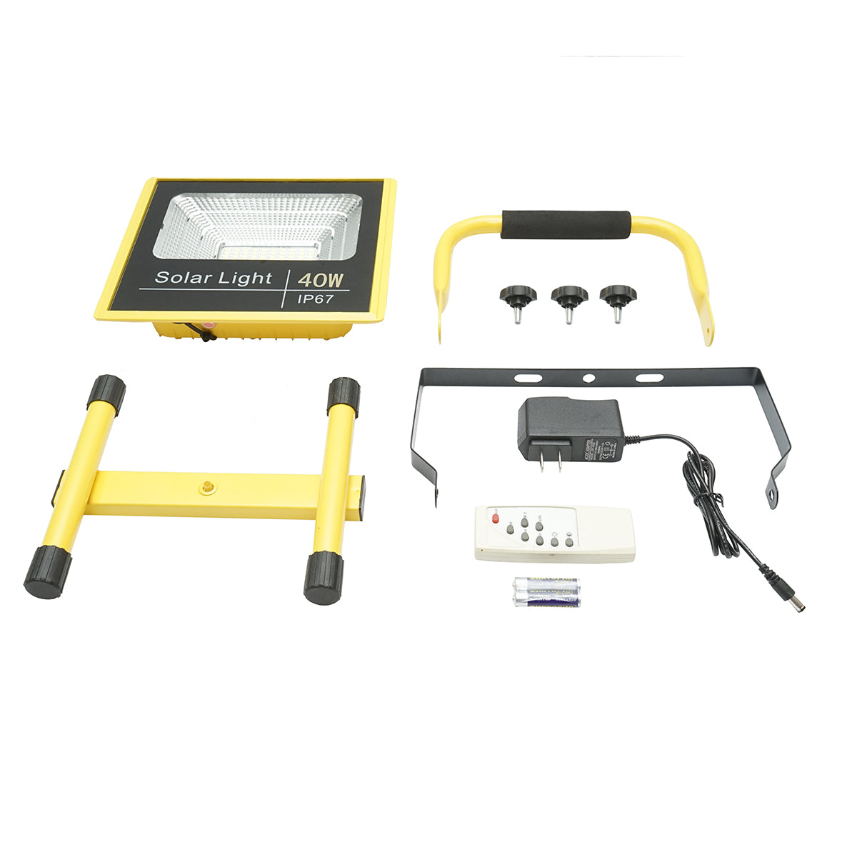 Lampada da lavoro portatile a LED 40W, 8000K con batteria LifePO4, telecomando 2x6000mAh e supporto IP67 - immagine 2