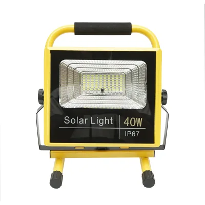 Lampada da lavoro portatile a LED 40W, 8000K con batteria LifePO4, telecomando 2x6000mAh e supporto IP67 - immagine 3