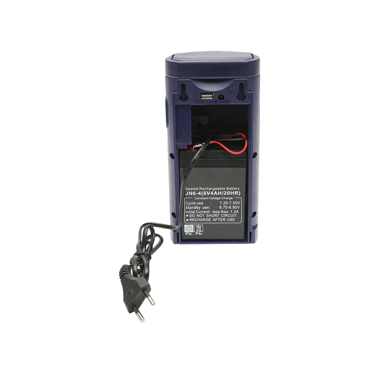 Lampada da lavoro portatile a LED con batteria 6V 4Ah, USB, 100x95x200mm - immagine 6