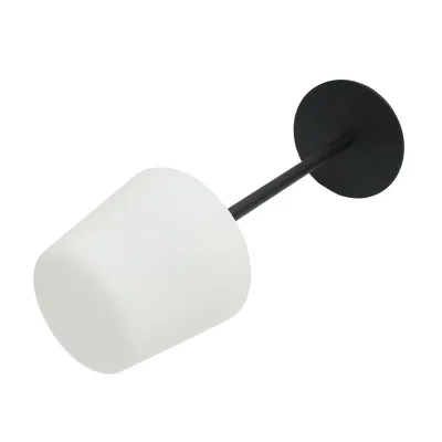 Lampada da tavolo LED ricaricabile per interni ed esterni, 2W, 3.7V 1200mAh, USB 5V 1A, luminosità regolabile, funzione memoria, IP65, nera - immagine 5