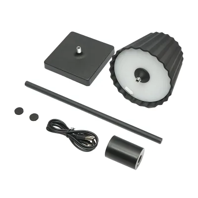 Lampada da tavolo LED, 3W, ricaricabile, 3.7V 1800mAh, USB 5V 1A, nera, Breckner Germany - immagine 2