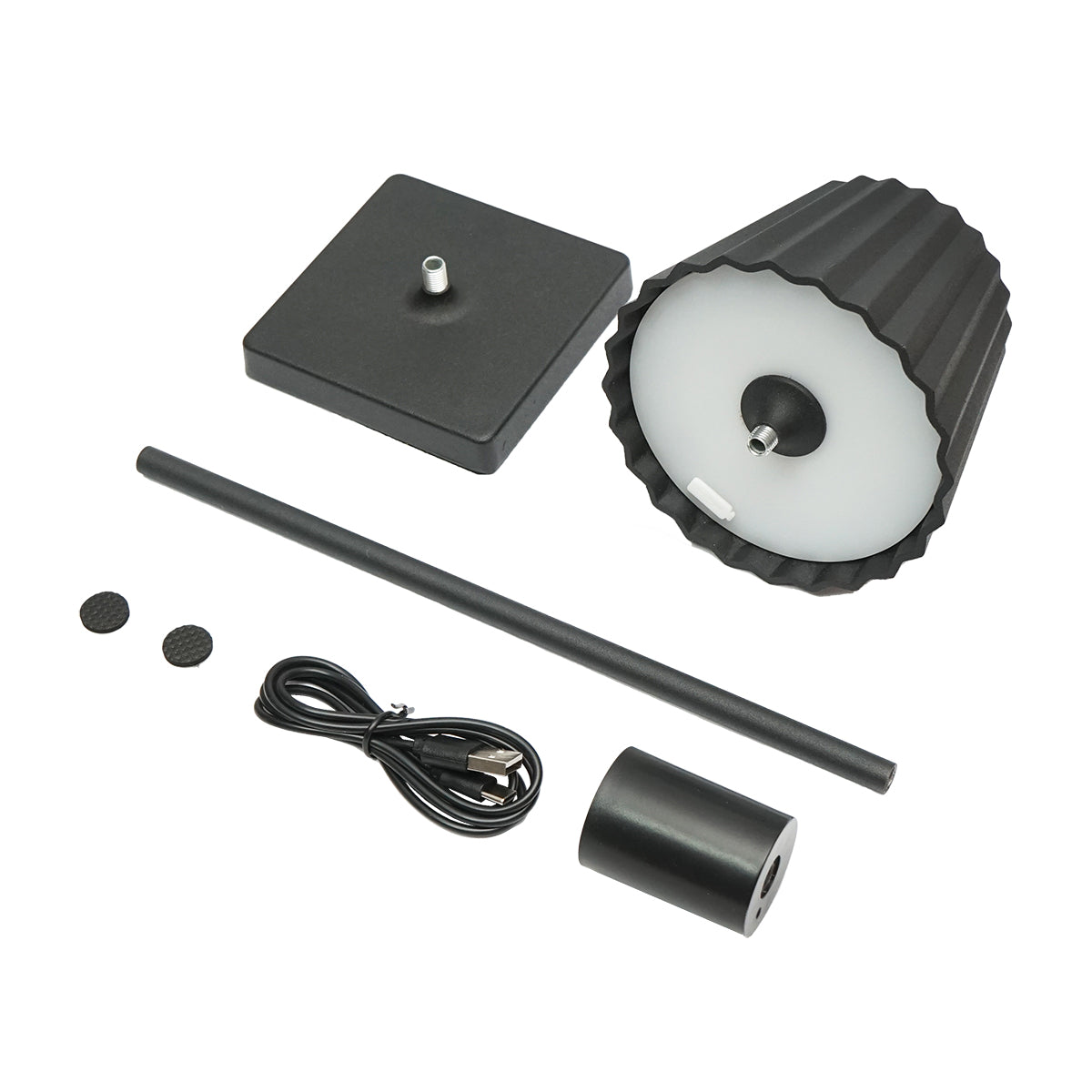Lampada da tavolo LED, 3W, ricaricabile, 3.7V 1800mAh, USB 5V 1A, nera, Breckner Germany - immagine 2