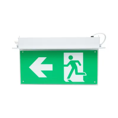 Lampada di emergenza a LED EXIT 220V, 3W, batteria agli ioni di litio 1800mAh, montaggio a incasso, autonomia 3 ore IP20