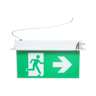 Lampada di emergenza a LED EXIT 220V, 3W, batteria agli ioni di litio 1800mAh, montaggio a incasso, autonomia 3 ore IP20 - immagine 5