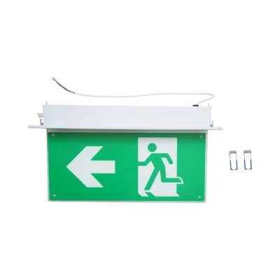 Lampada di emergenza a LED EXIT 220V, 3W, batteria agli ioni di litio 1800mAh, montaggio a incasso, autonomia 3 ore IP20 - immagine 4
