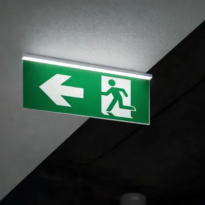 Lampada di emergenza a LED EXIT 220V, 3W, batteria agli ioni di litio 1800mAh, montaggio a incasso, autonomia 3 ore IP20 - immagine 3