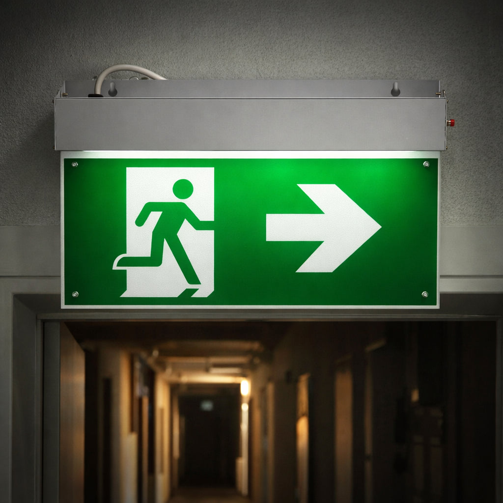 Lampada di emergenza a LED EXIT 220V, 3W, batteria agli ioni di litio 1800mAh, montaggio a superficie, autonomia 3 ore IP20 - immagine 3