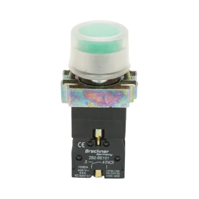 Lampada di segnalazione a corrente continua verde con protezione 1NO, 24V, IP65, LAY5 Breckner Germany