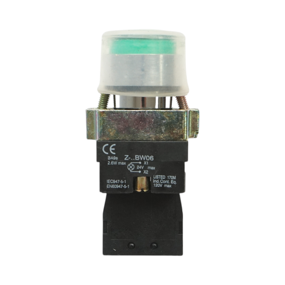 Lampada di segnalazione a corrente continua verde con protezione 1NO, 24V, IP65, LAY5 Breckner Germany - immagine 2