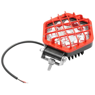 Lampada esagonale con griglia di plastica rossa, 16 LED, DC 10-60V, 48W, angolo 30° - immagine 3