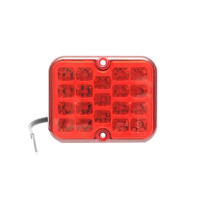 Lampada fendinebbia a LED rossa con certificazione E-mark, 101x81x29 mm, IP67.