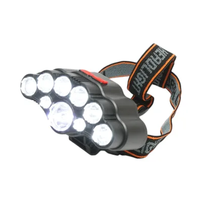 Lampada frontale con 9 LED, 4 modalità di illuminazione, ricaricabile tramite USB - immagine 4