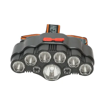 Lampada frontale con 9 LED, 4 modalità di illuminazione, ricaricabile tramite USB - immagine 2