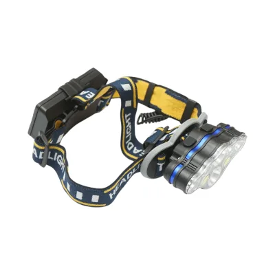 Lampada frontale Crownman a 8 LED, 3 modalità di illuminazione, batteria ricaricabile tramite USB da 2200 mAh. - immagine 4